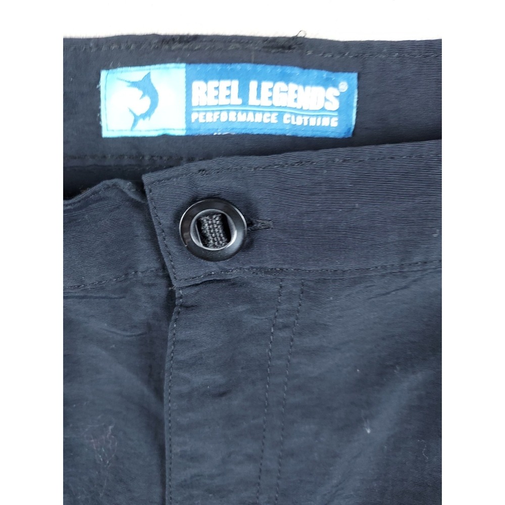 Reel Legends Mens 2XL Navy/Black Fishing Cargo Shorts Performance Nylon Outdoor - Picture 3 of 11